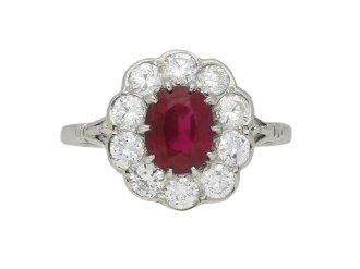 vintage ruby diamond cluster hatton garden berganza