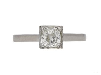 Art Deco diamond solitaire ring, English, circa 1930.