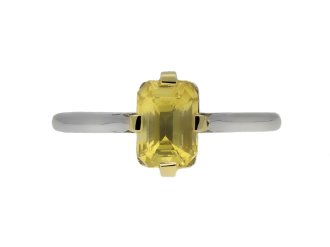 Vintage yellow sapphire solitaire ring berganza hatton garden