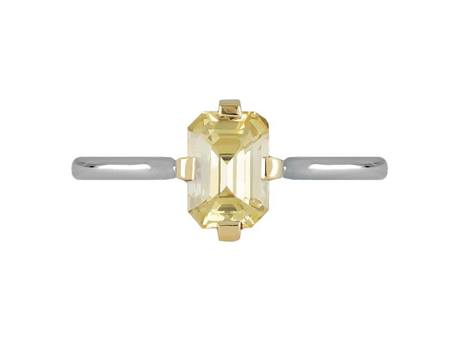 Vintage yellow sapphire solitaire ring berganza hatton garden
