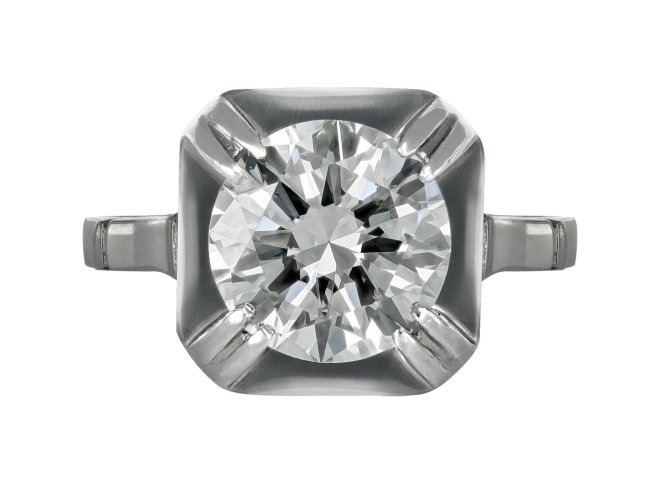 Art Deco diamond solitaire ring, French, circa 1935.