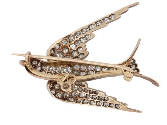 Victorian diamond swallow brooch circa 1890 Hatton garden