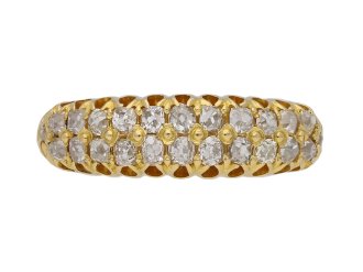 Victorian two row diamond cluster ring by William Devenport, English, circa 1890.