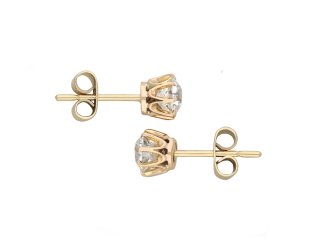 Victorian diamond stud earrings, circa 1900. Hatton Garden