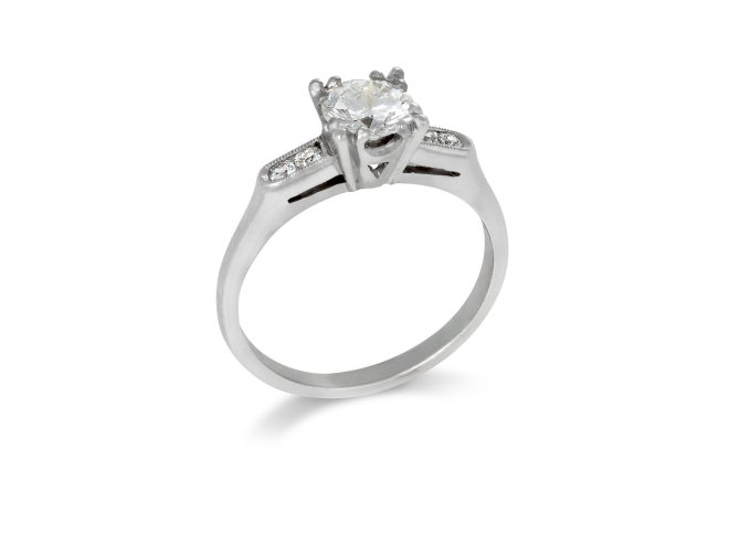 front vintage diamond engagement ring hatton garden berganza