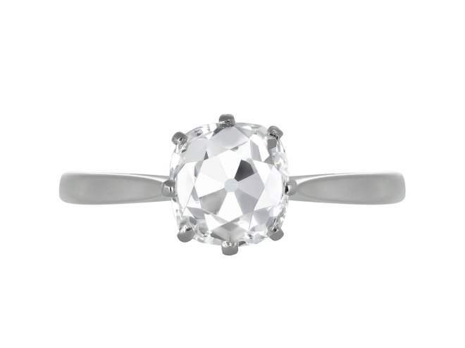 Edwardian old mine diamond solitaire ring, English, circa 1910.