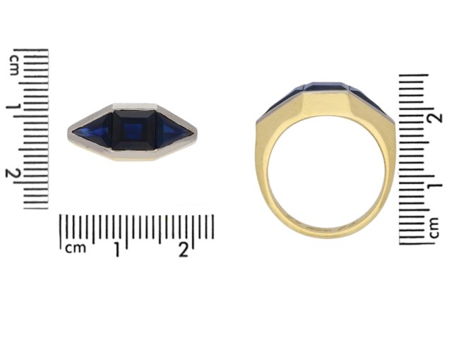 front art deco sapphire ring berganza hatton garden