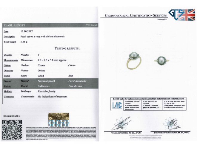 front antique pearl diamond cluster ring berganza hatton garden