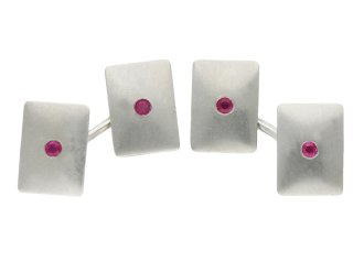 Vintage Tiffany & Co. ruby cufflinks, American, circa 1950.