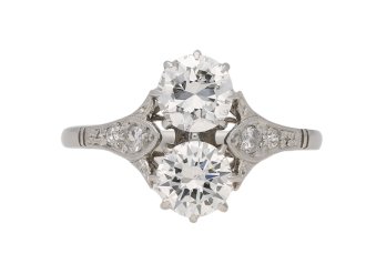 Two stone diamond ring, circa 1935.