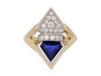 art deco diamond sapphire ring hatton garden berganza