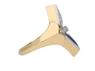front art deco diamond sapphire ring hatton garden berganza