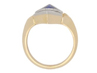 front art deco diamond sapphire ring hatton garden berganza