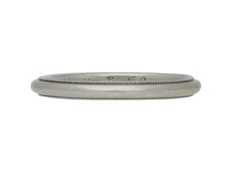 Vintage platinum wedding ring, American, circa 1950.
