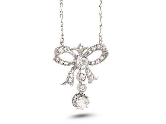 Belle Époque diamond pendant, French, circa 1910.