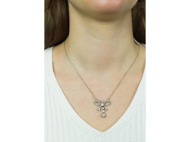 Belle Époque diamond pendant, French, circa 1910.