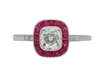  Diamond ruby target ring berganza hatton garden 