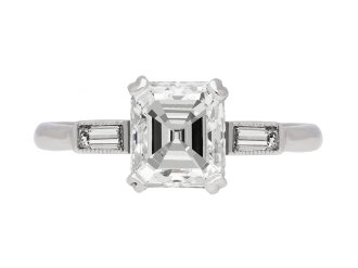 art deco asscher cut diamond ring, circa 1935. hatton garden