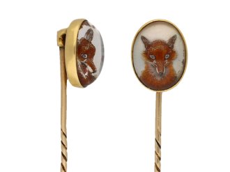 Essex crystal fox pin, circa 1890.