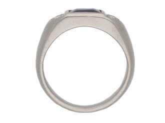 front vintage sapphire diamond ring hatton garden berganza