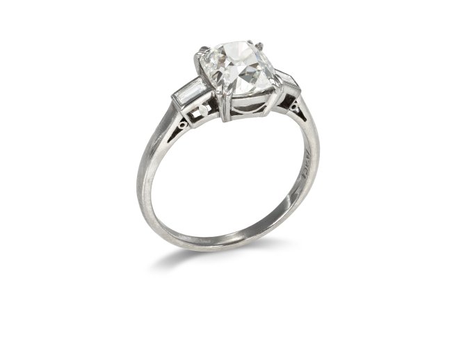 Art Deco old mine diamond ring, circa 1930.