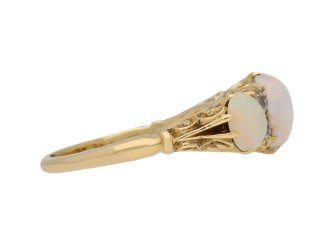 Antique opal and diamond ring, circa 1890.