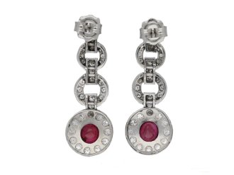 Burmese ruby and diamond earrings berganza hatton garden