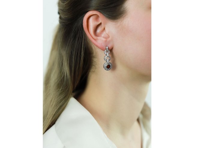 Burmese ruby and diamond earrings berganza hatton garden
