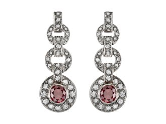 Burmese ruby and diamond earrings.