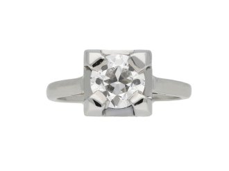 Art Deco diamond solitaire ring, French, circa 1935.
