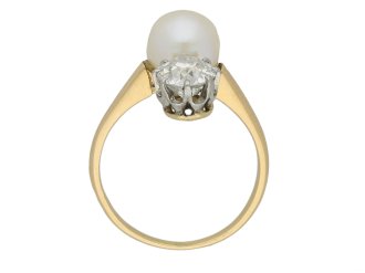 Belle Époque natural pearl diamond ring berganza hatton garden