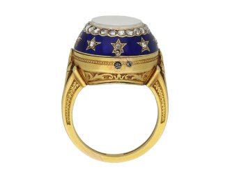 edwardian enamel diamond watch ring berganza hatton garden