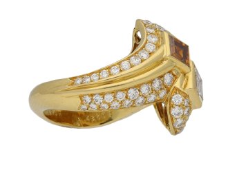 Two stone diamond crossover ring Boucheron berganza hatton garden