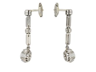 Art Deco diamond drop earrings berganza hatton garden