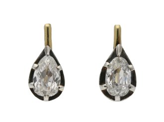 Vintage diamond drop shape earrings berganza hatton garden