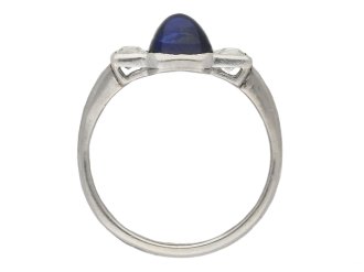 Art Deco sapphire diamond three stone ring berganza hatton garden