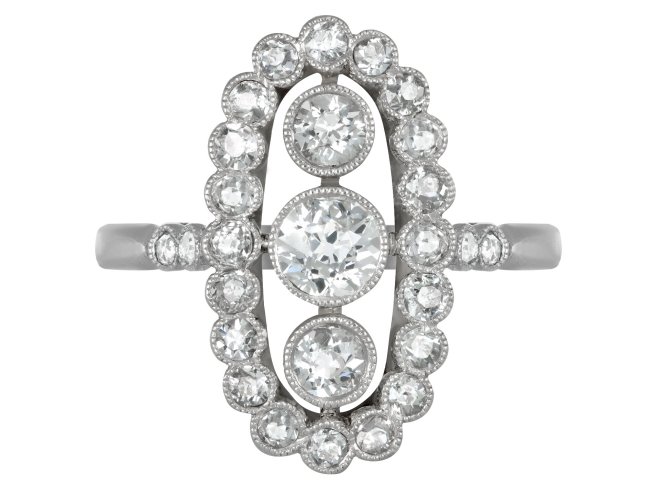 Belle Epoque diamond cluster ring, French, circa 1915.