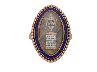 Georgian 'urn' blue enamel mourning ring berganza hatton garden