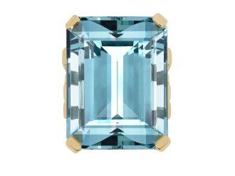 Aquamarine cocktail ring, circa 1940.