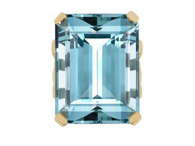 Aquamarine cocktail ring, circa 1940.