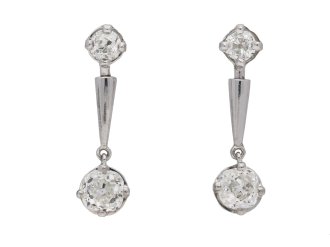 Art Deco diamond drop earrings berganza hatton garden