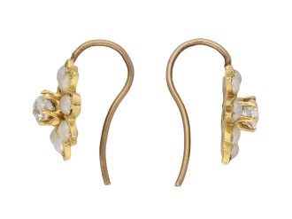 Victorian diamond pearl cluster earrings berganza hatton garden