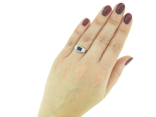 Art Deco sapphire and diamond ring, berganza hatton garden