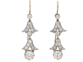 Edwardian diamond drop earrings berganza hatton garden