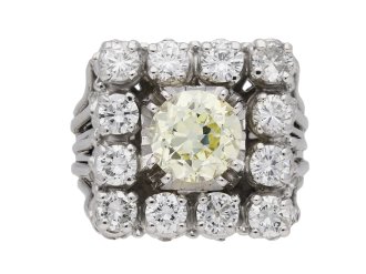 Vintage diamond cluster cocktail ring berganza hatton garden