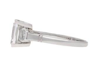 Art Deco Step Cut Diamond Ring, circa 1930. Hatton Garden