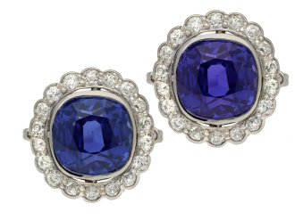 Colour change Ceylon sapphire diamond cluster ring hatton garden