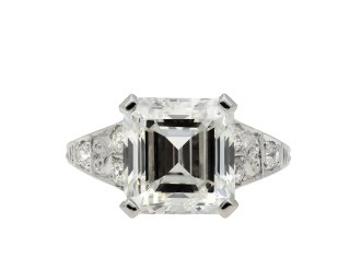 Art Deco Asscher cut diamond ring hatton garden