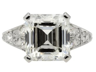 Art Deco Asscher cut diamond ring hatton garden