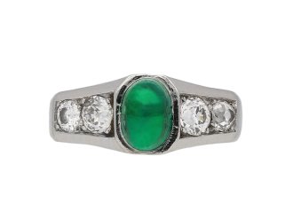 Art Deco Colombian emerald diamond ring berganza hatton garden